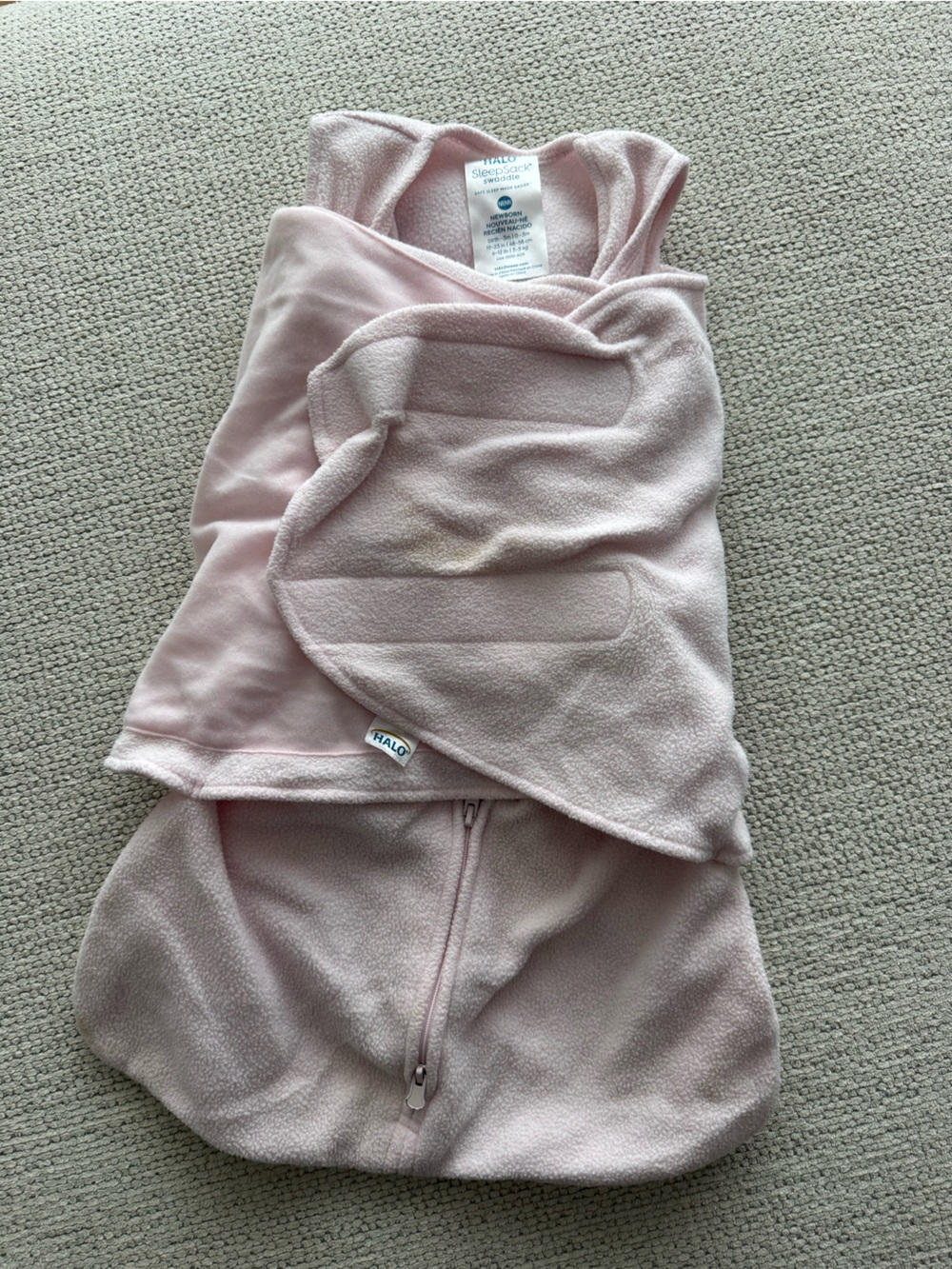 Halo Light Pink Hooded Sleep Sack Swaddle